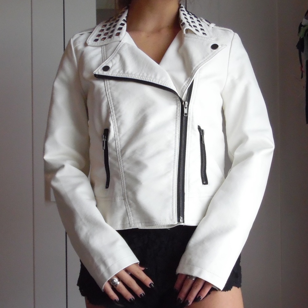 White studded jacket